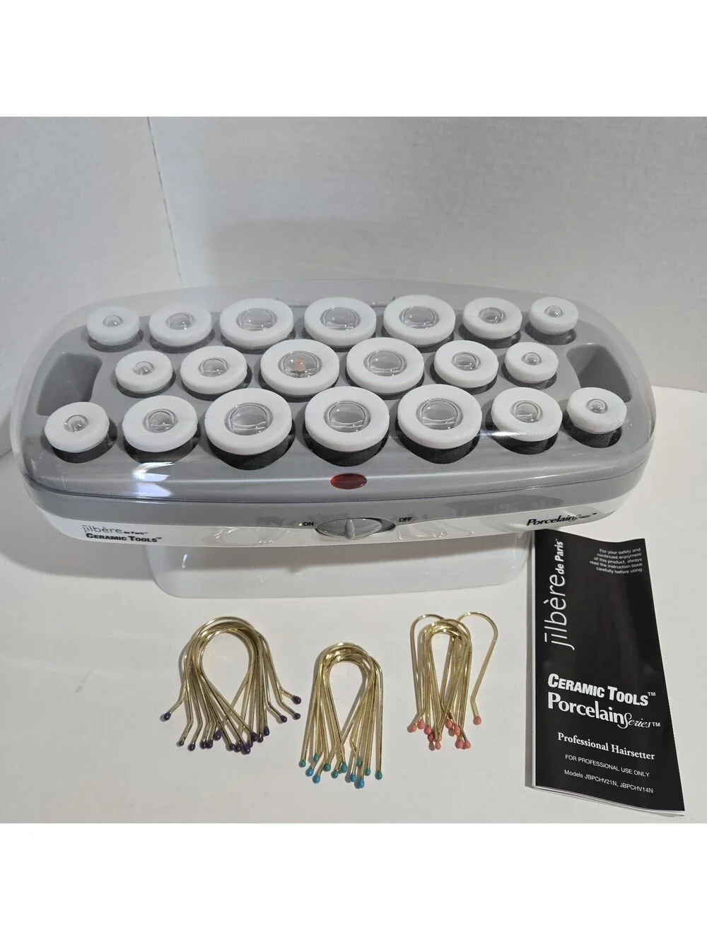Jilbere de Paris Ceramic Tools Porcelain Series Hot Rollers + Clips Prom Pageant